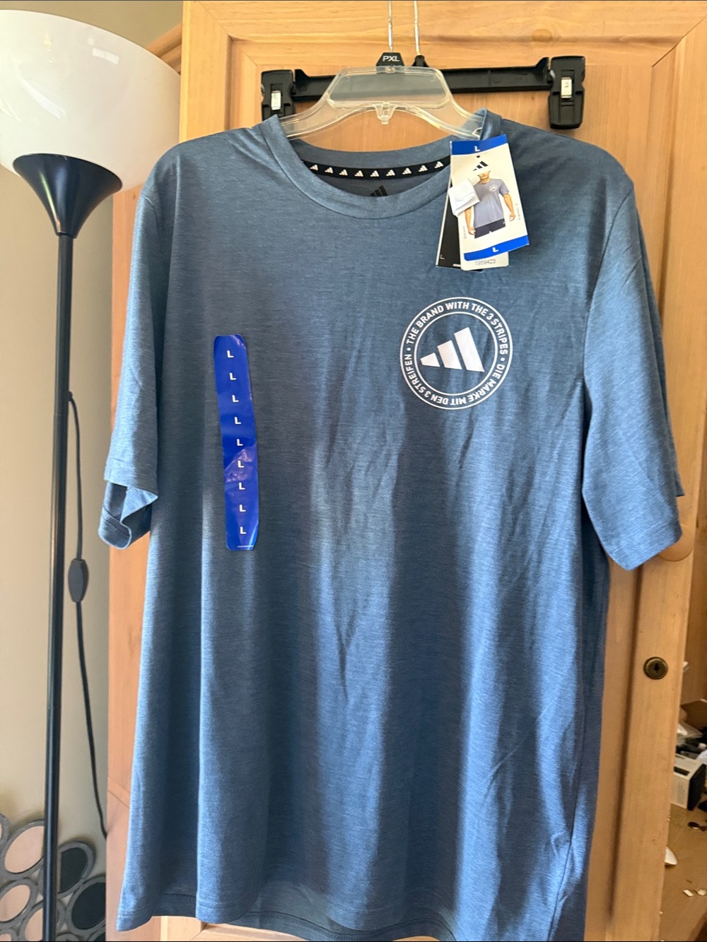 adidas Men’s Short Sleeve Logo Tee — Slate Blue